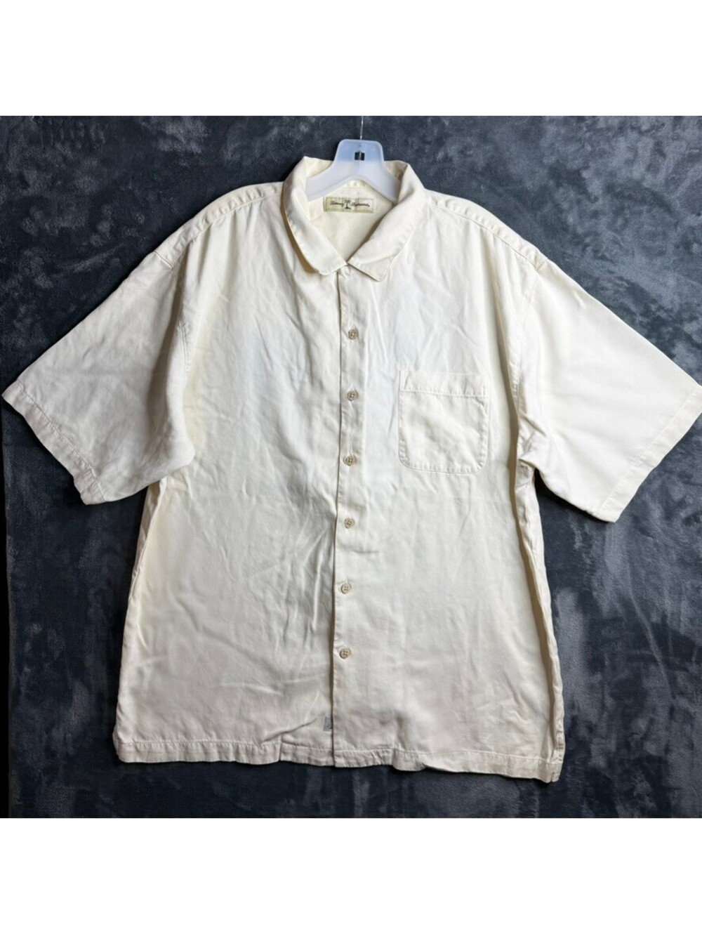Tommy Bahama Seas Of The Day Emboidered Silk Mens Button Up Shirt Sz XL